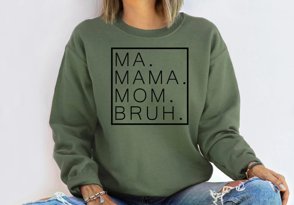 Mama Mommy Mom Bruh Sweatshirt, Funny Mom Sweatshirt, Mother's Day Gift 2023, Mother Sweatshirt, Mom Life Crewneck, Mom Of Teens