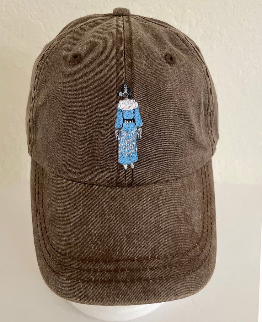 Native American Woman  Embroidery Washed Baseball Dad Hat Cap