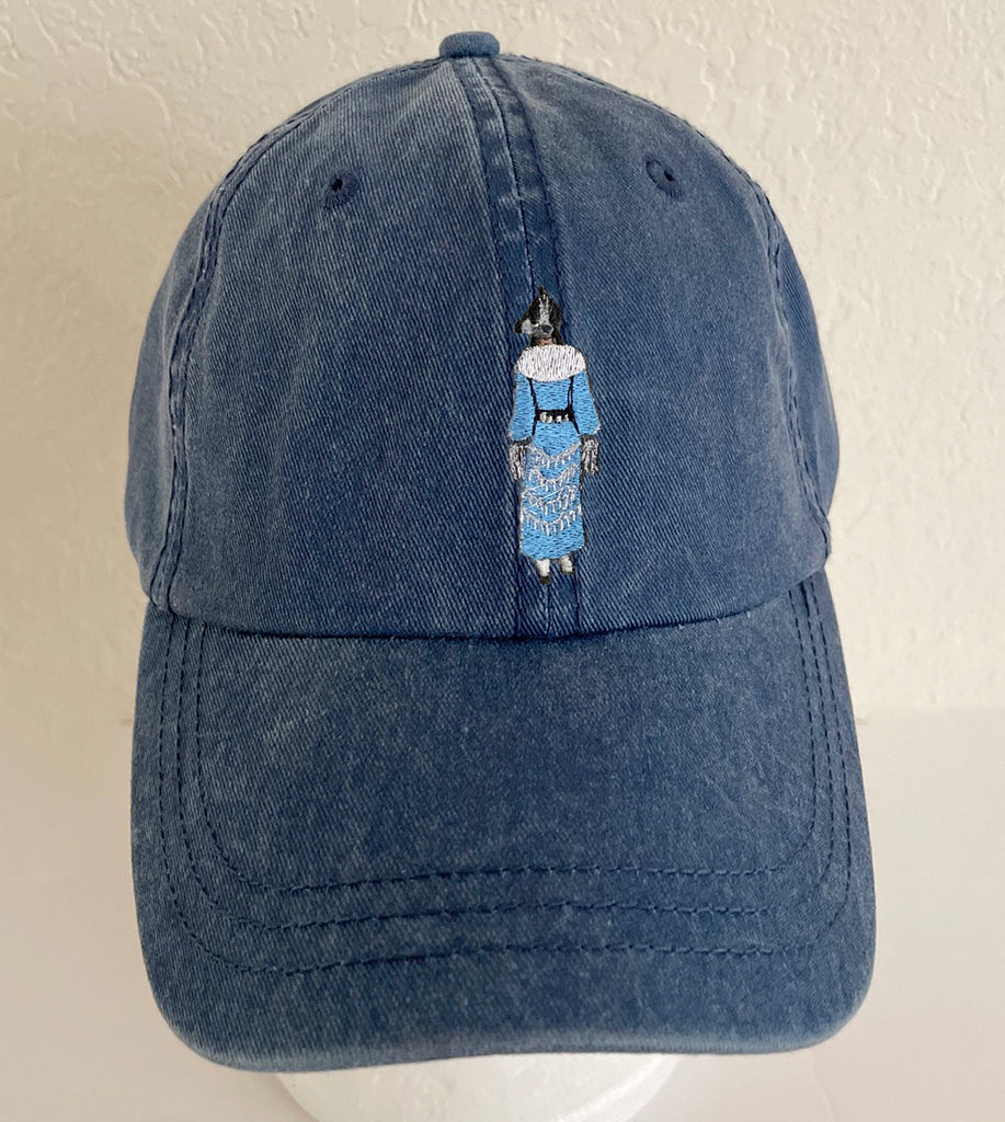 Native American Woman  Embroidery Washed Baseball Dad Hat Cap