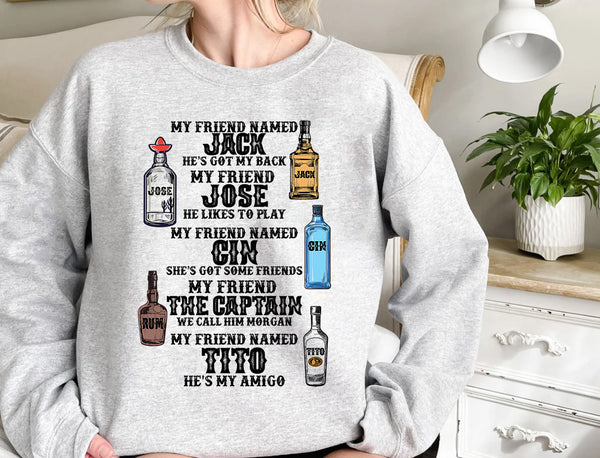 My Friend Named  Sweatshirt, Halloween Sweatshirt, Happy Halloween Shirt, Funny Halloween Sweater