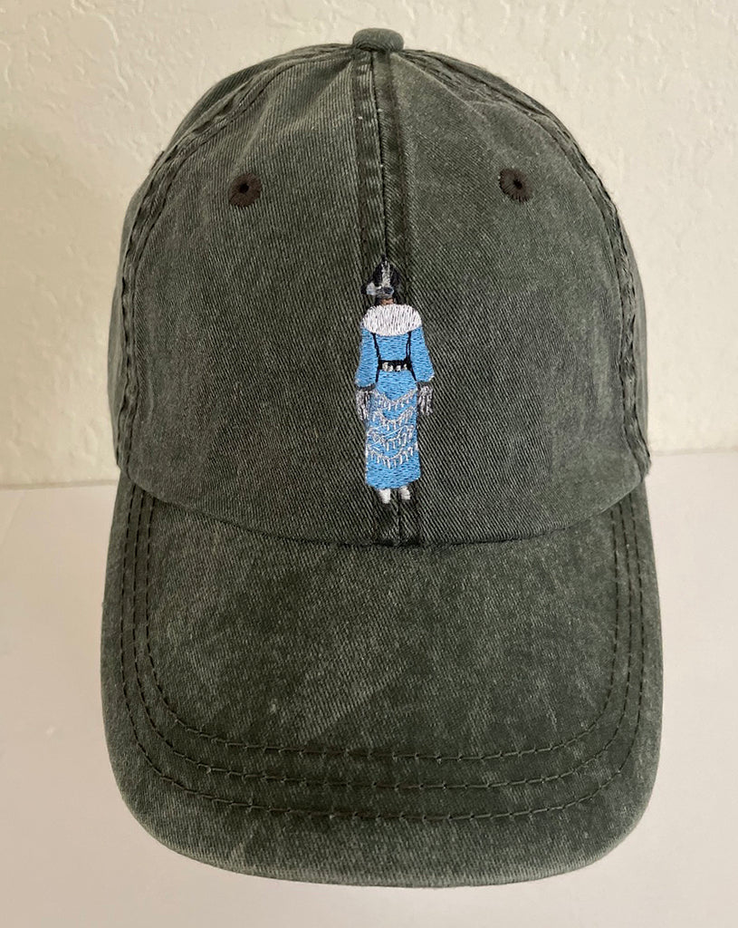 Native American Woman  Embroidery Washed Baseball Dad Hat Cap