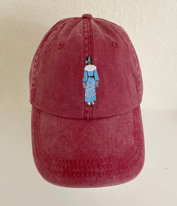 Native American Woman  Embroidery Washed Baseball Dad Hat Cap