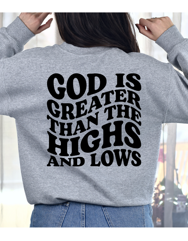 God is Greater Sweatshirt, Christian Sweatshirt, Christian Gift Crewneck, Christian Apparel, Faith Sweatshirts/Hoodies