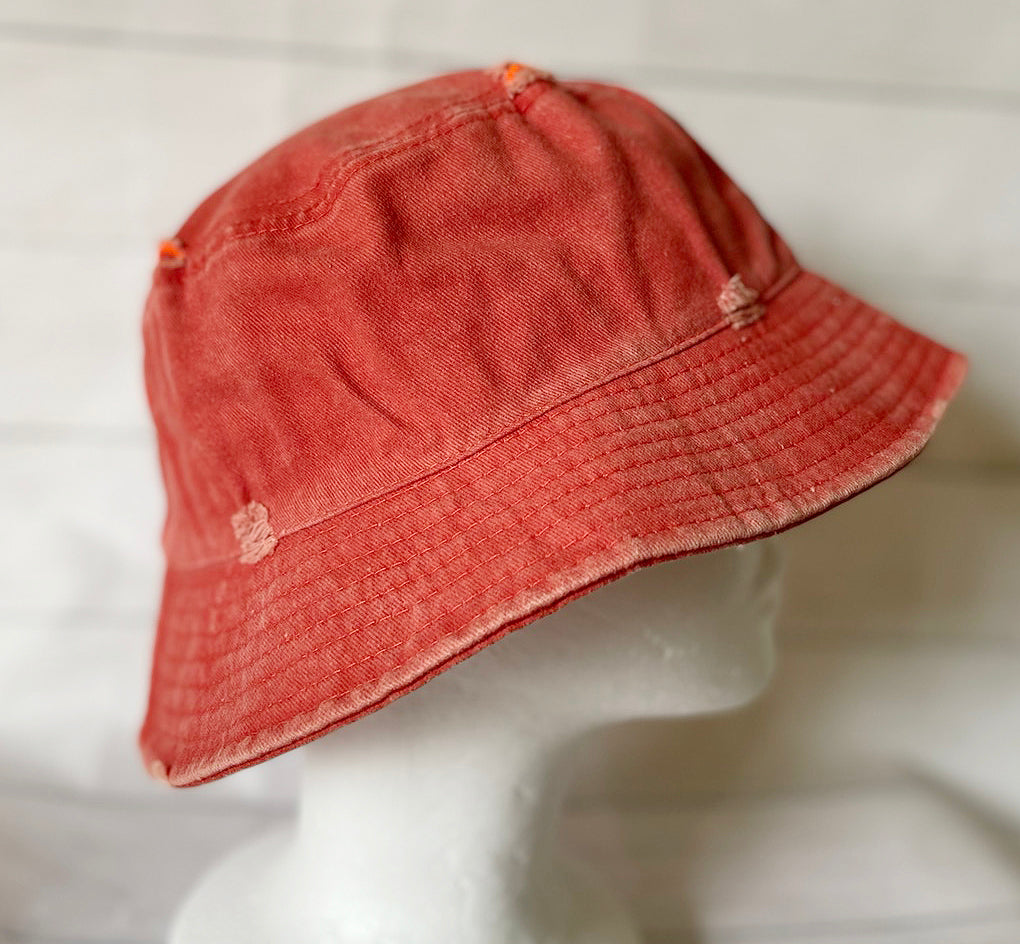 Distressed Cotton Bucket Hat