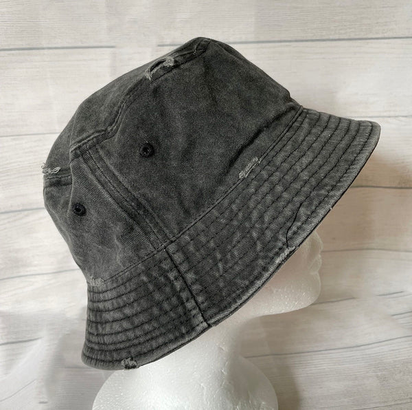 Distressed Cotton Bucket Hat