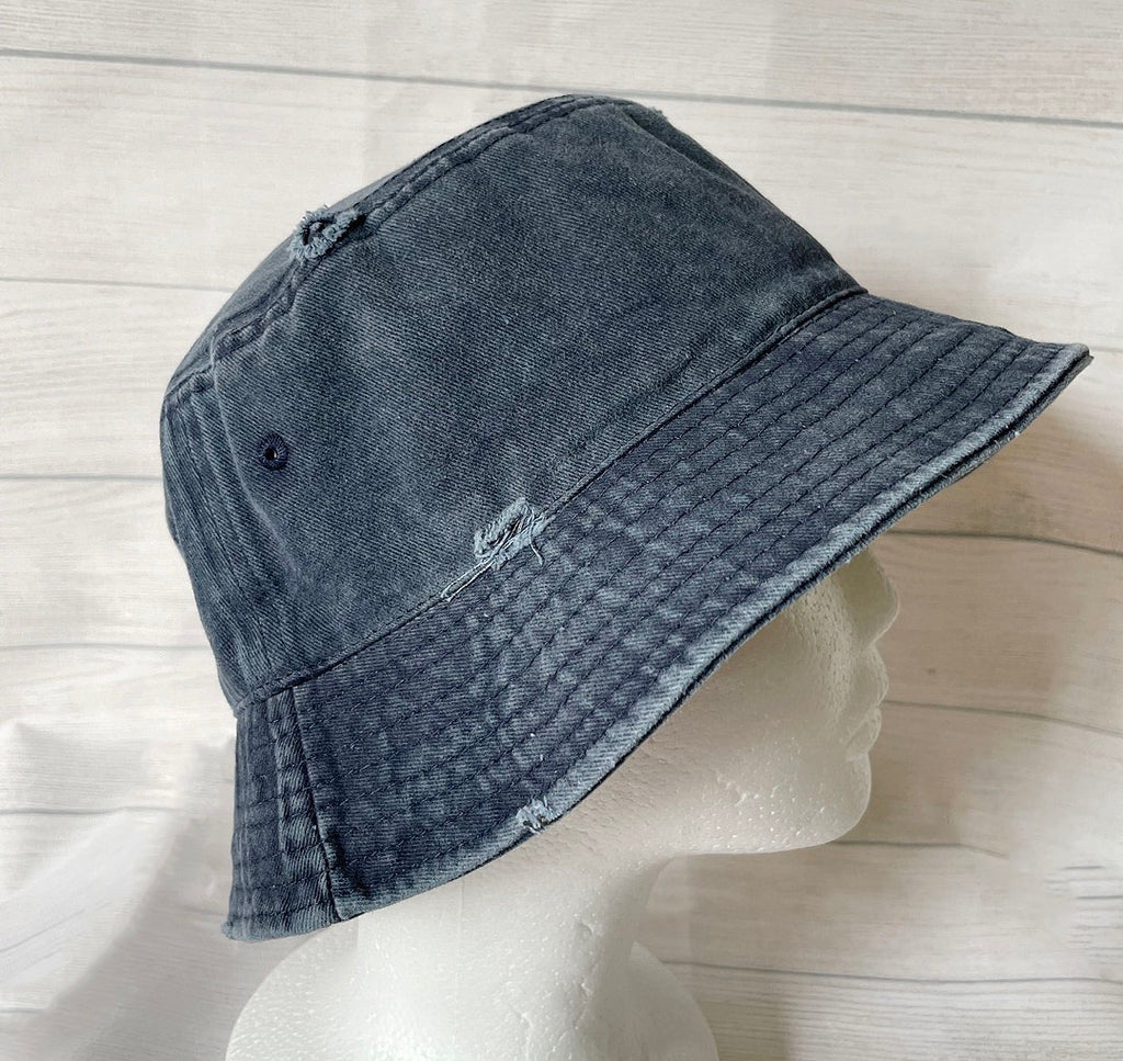 Distressed Cotton Bucket Hat