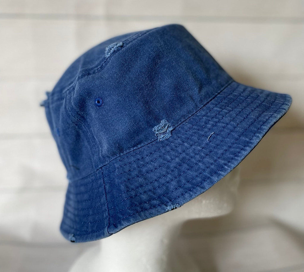 Distressed Cotton Bucket Hat