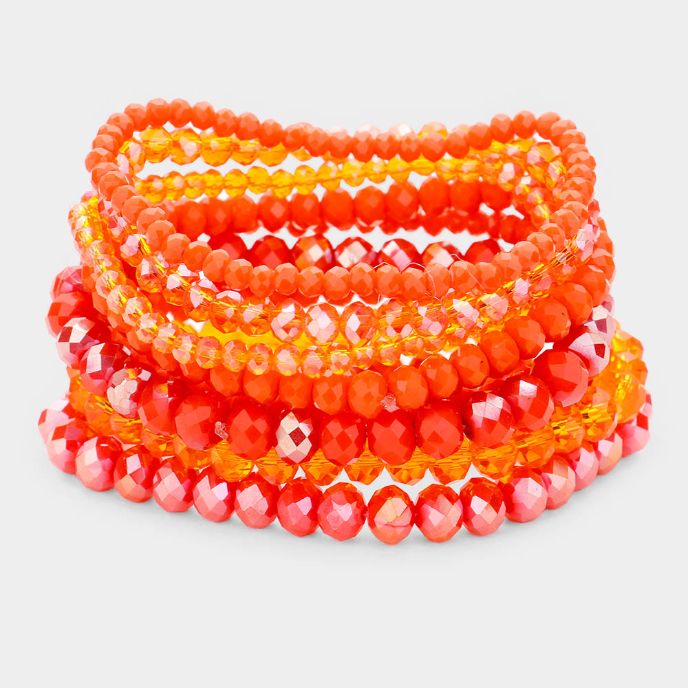 orange  Bead Stretch Bracelets