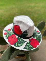 Hand painted fedora hat, sun hat, Mother