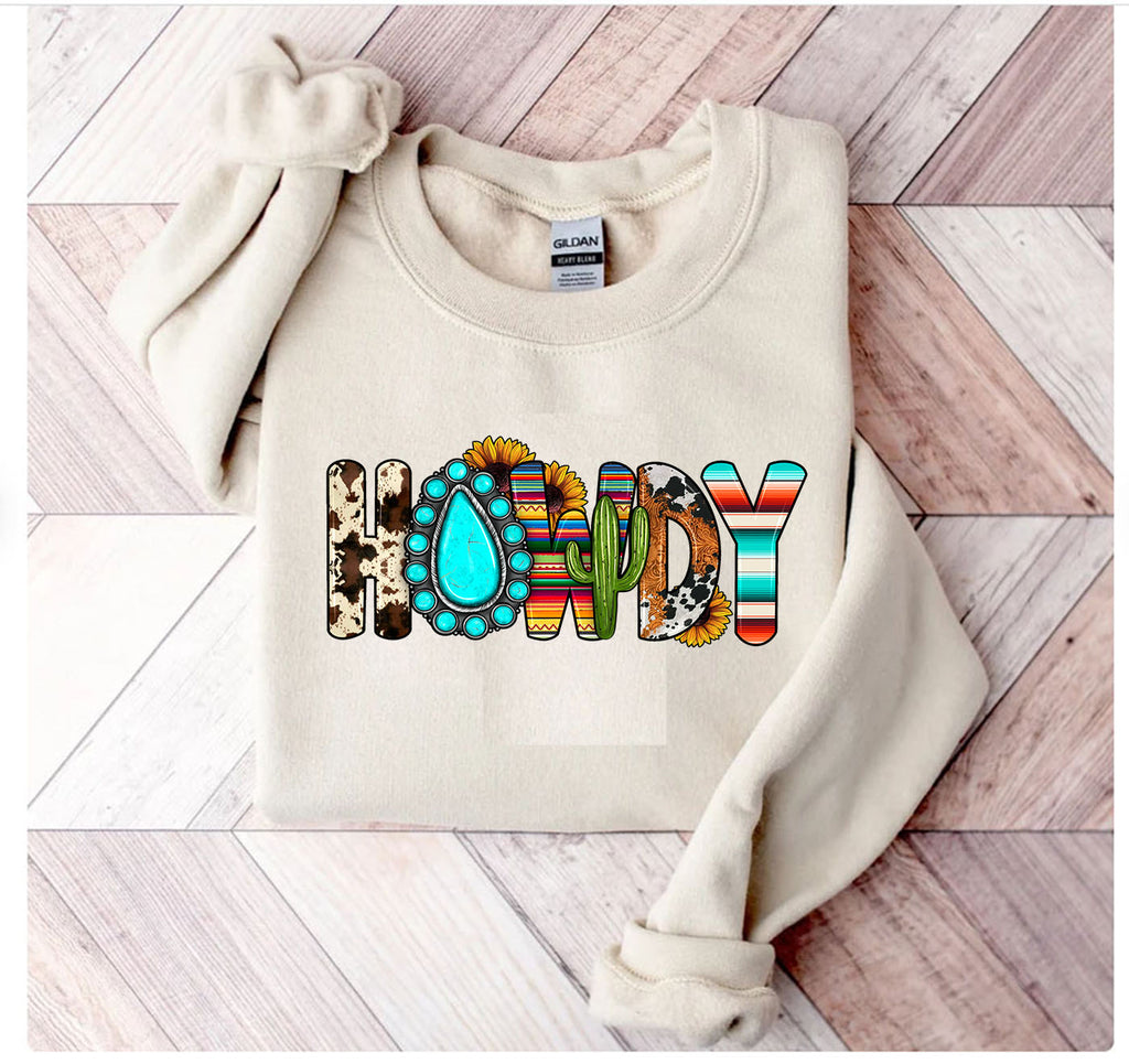 Western Howdy Crewneck Sweatshirt