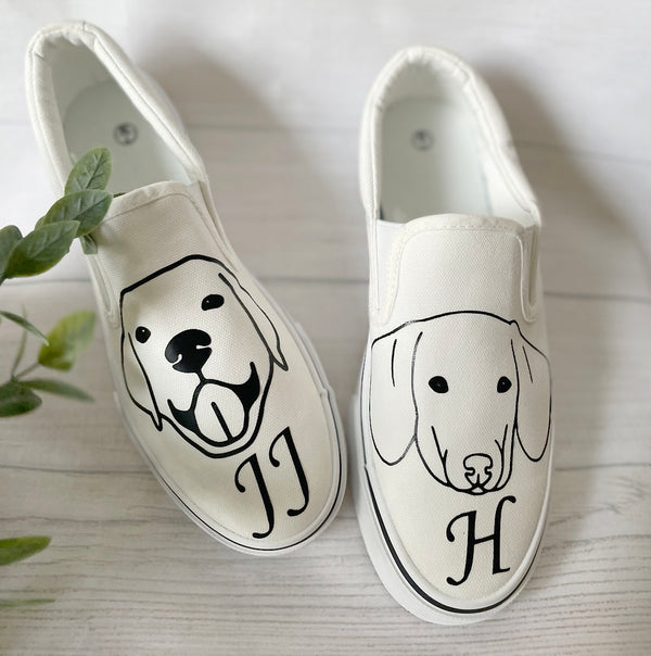 Personalized Dog, Dog Lovers, Dog Dad, Dog Mama slip on shoes
