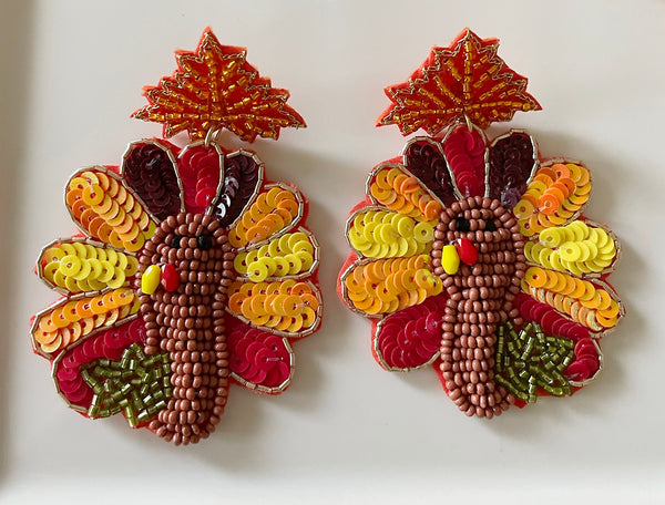 Thanksgiving Bead Earrings | Pumpkin Earrings ,Thanksgiving Earrings | Pumpkin Pie Earrings | Dangle Earrings ,Personalized earrings
