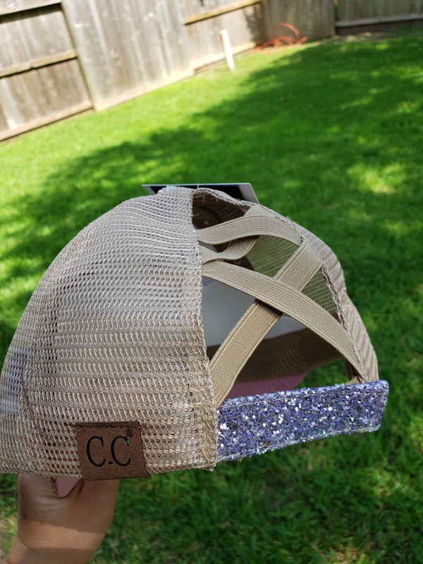 Customized cap - C.C Chunky Glitter Ombre Unicorn & Mermaid Criss Cross High Pon
