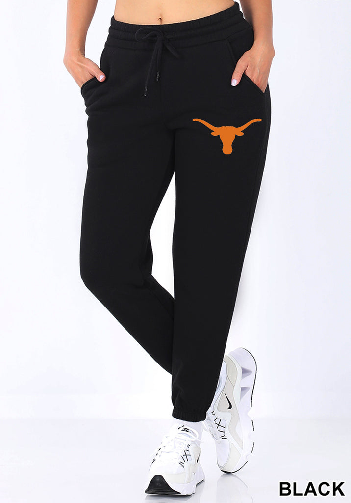 Texas longhorn Jogger sweatpants elastic waistband with side