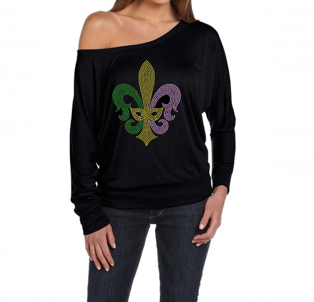 Mardi gras Bella Ladies'  Long-Sleeve Dolman Top /