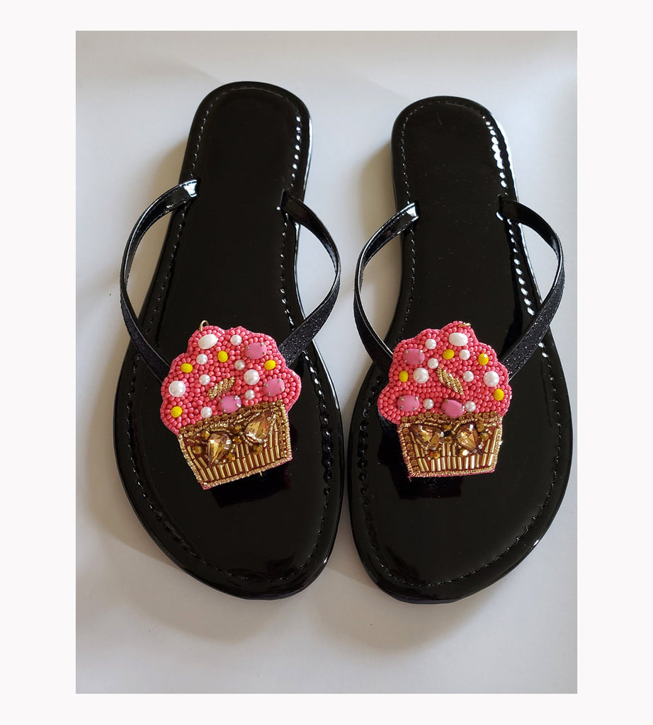 Women's slippers/  beads flower sandals/Sunflowers Casual Flat Thong Flip Flops