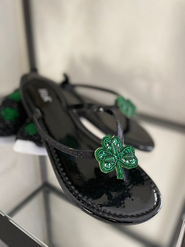 Women's slippers/ st patricks day shoes / Flat Thong Flip Flops Sandals Sassy /