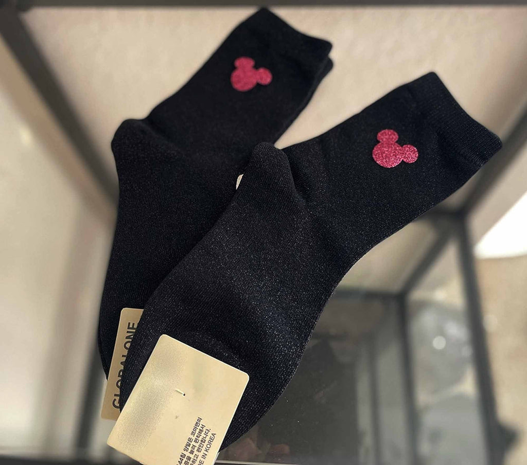 Custom Mouse Socks |  Comfy Socks |  Cute Socks | Glitter Socks