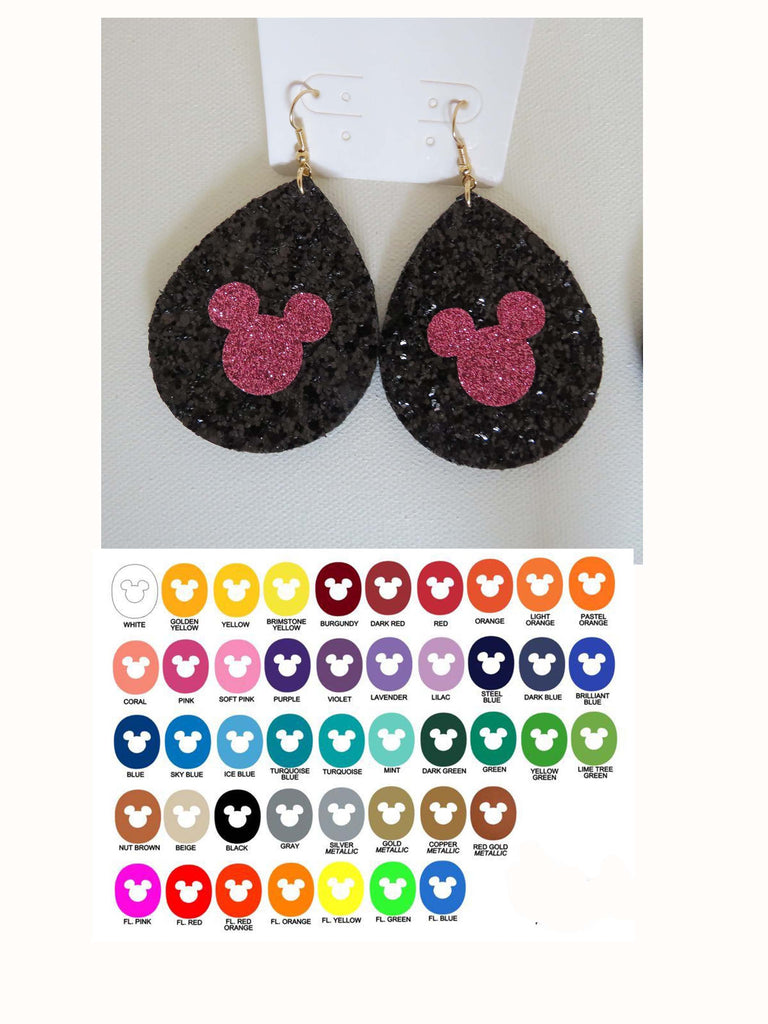 Glitter Mouse earrings/ Teardrop Earrings, Glitter Teardrop Earrings Sparkly Earrings