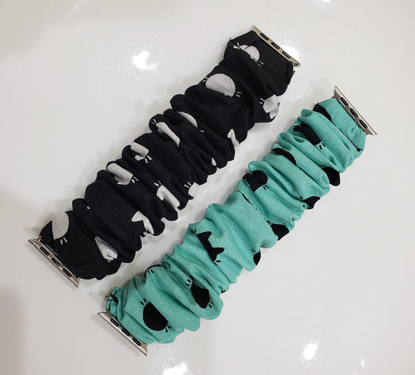 Cat mom apple watch band/ Scrunchie Elastic Watch Straps Band/ Cat mom