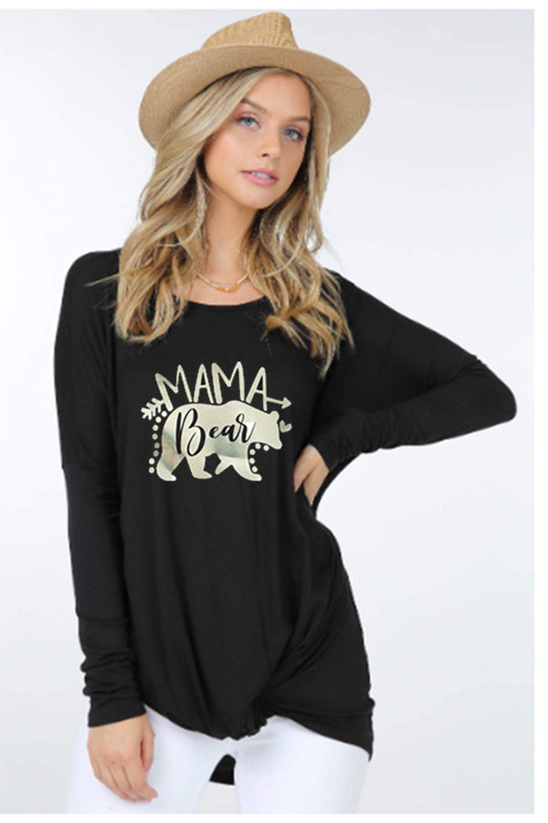 MAMA Bear Front Tie Sleeveless Top