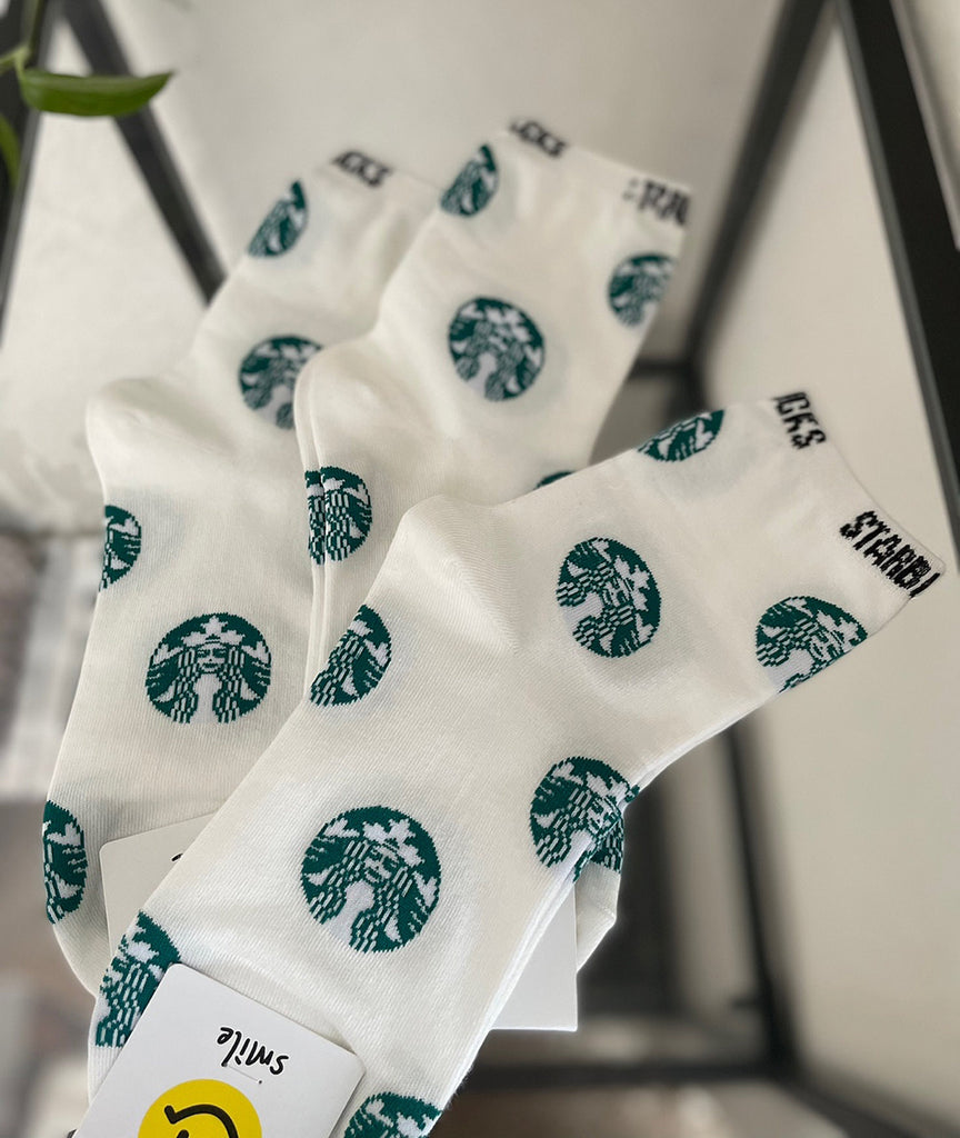 Starbucks Coffee  Socks | Custom Socks | Embroidery | Comfy Socks | M