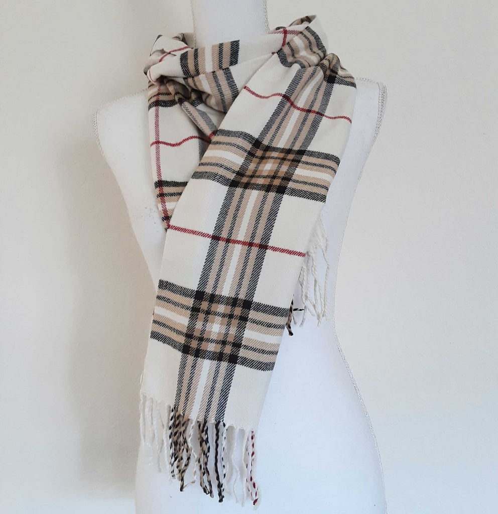 Monogrammed Cashmere Feel Scarf - Monogrammed Plaid Blanket Scarf, Bridesmaid Gi