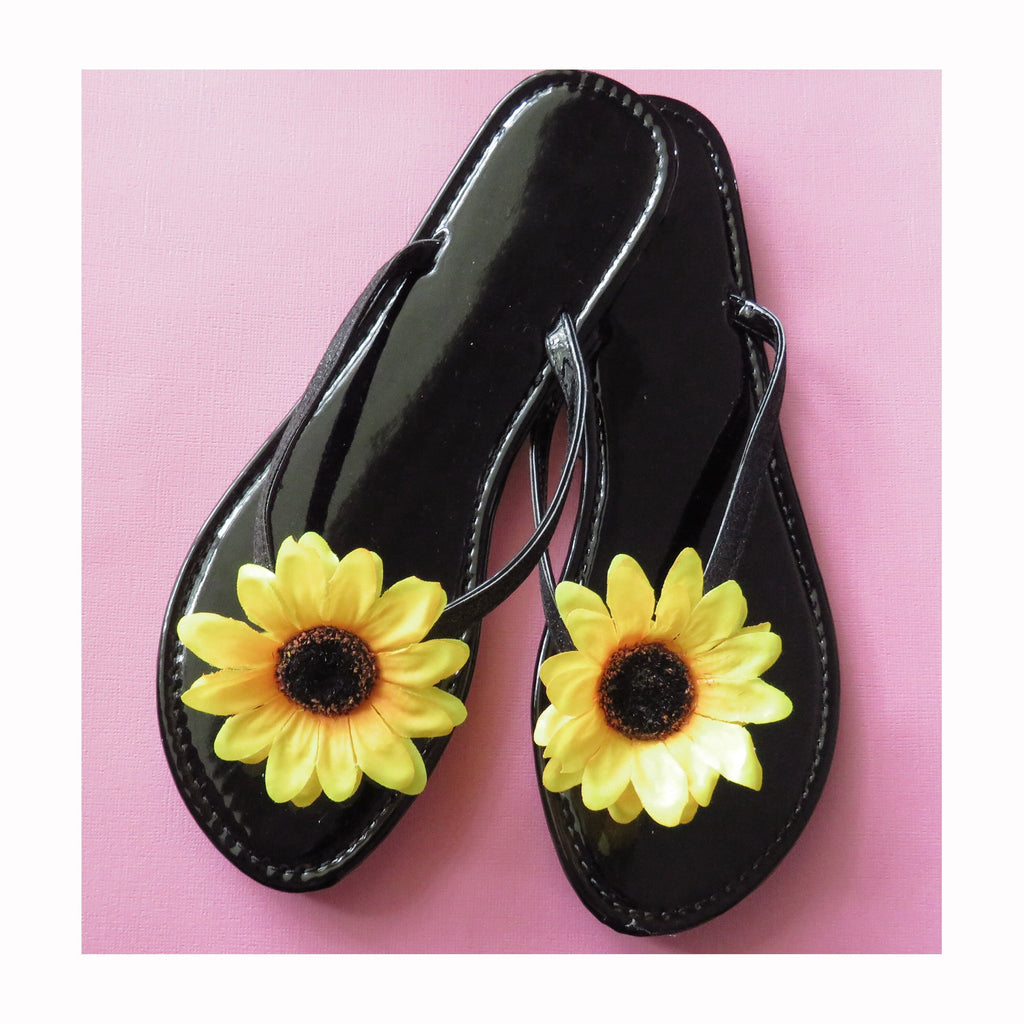 Sunflower slippers/Women's slippers/ Sunflowers sandals/Sunflowers Casual Flat T