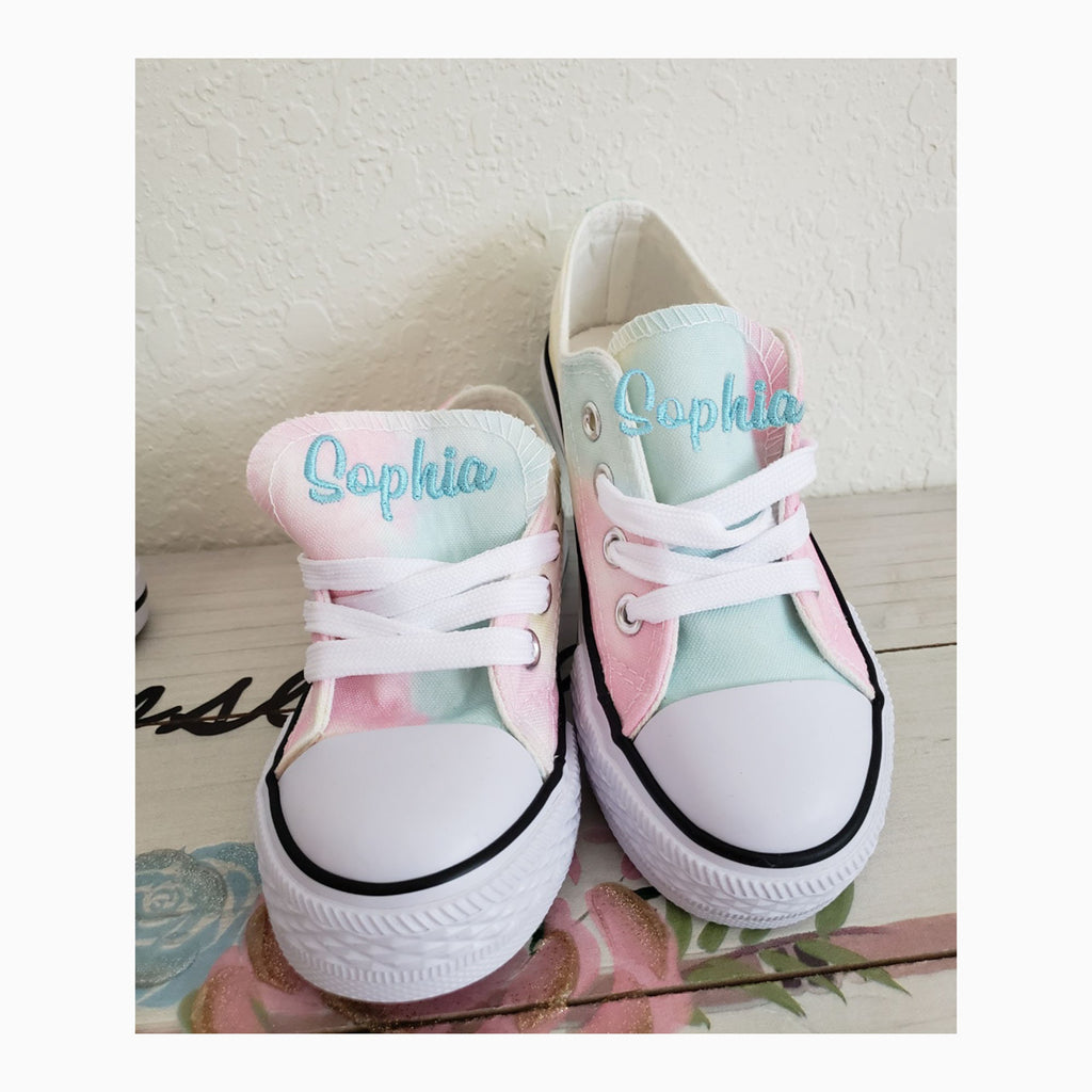 Personalize Monogram Canvas Sneaker Shoes, Personalized kids Shoes /Tie Dye Canv