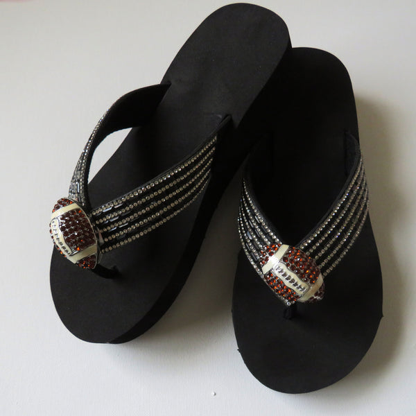 Women Flip Flop shoes / football Slippers/ football Bling Rhinestone Sandals