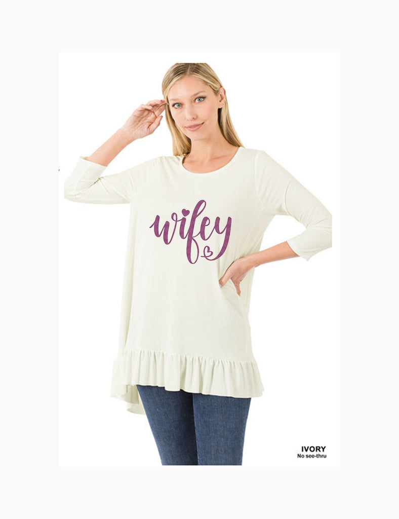 wifey shirt/ wifey ruffle top dress