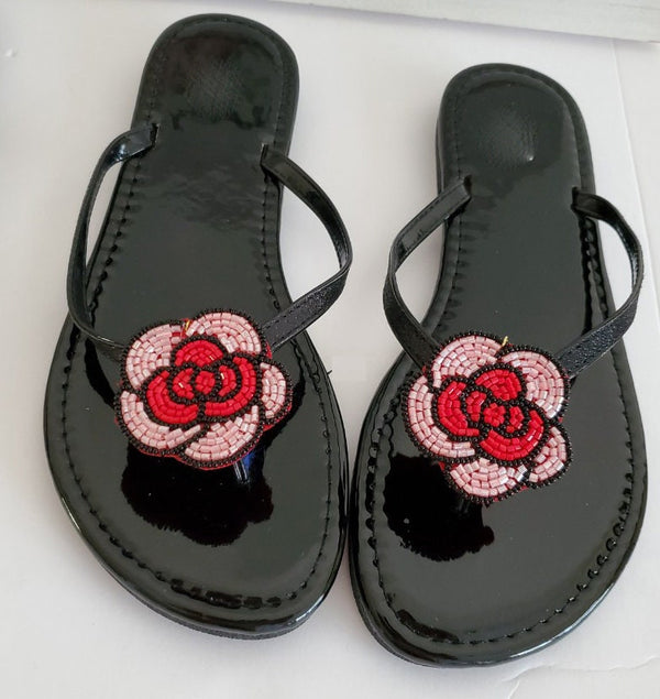 Women's slippers/  beads sandals/Sunflowers Casual Flat Thong Flip Flops Sandals