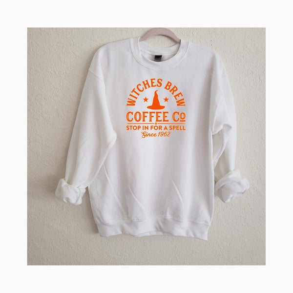 Witches Brew coffee co., Halloween Sweatshirt, Happy Hallow