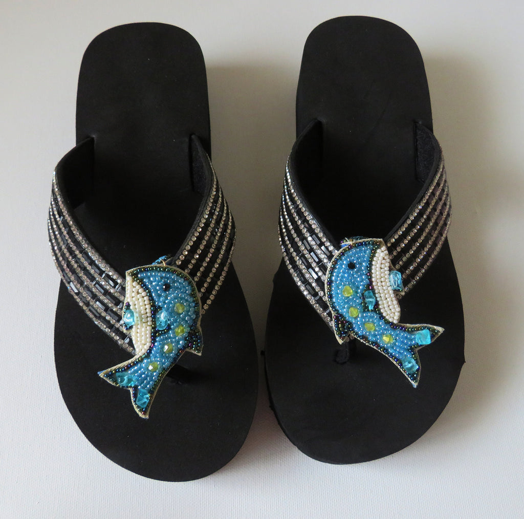 Dolphin Women Flip Flop / Bling Rhinestone Sandals