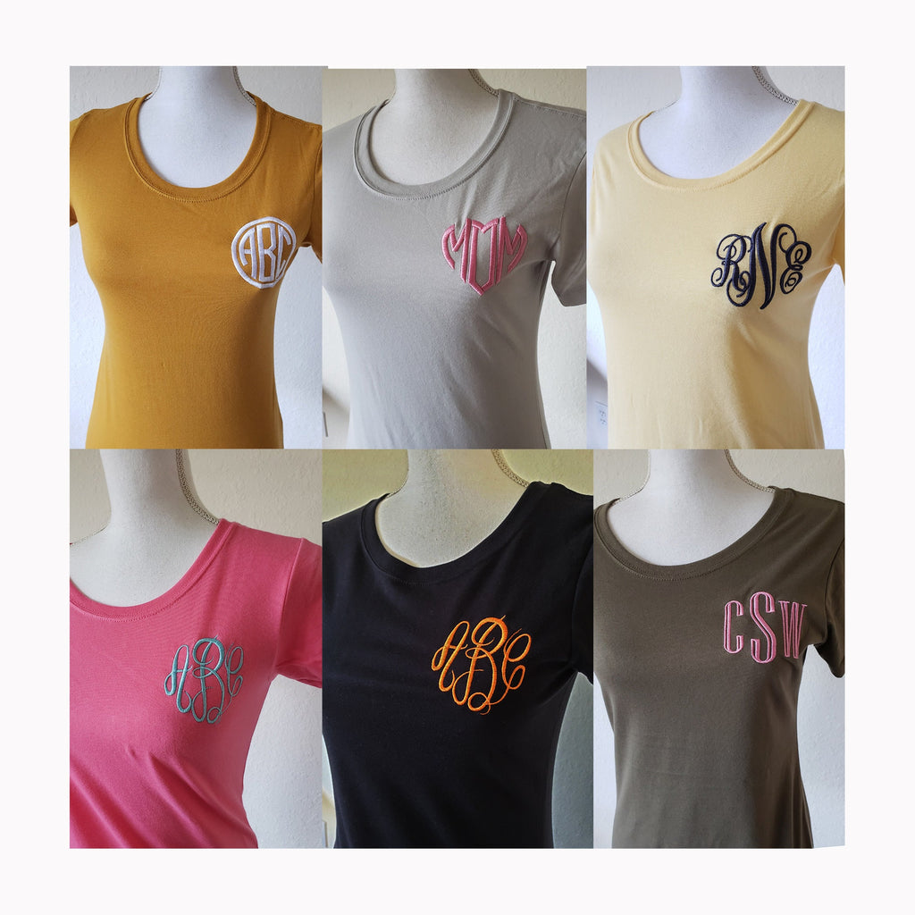 Personalized Embroidered tshirt  Customized women's tshirt  Personalized Color