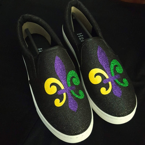 Mardi gras slip on shoes /Mardi gras shoes