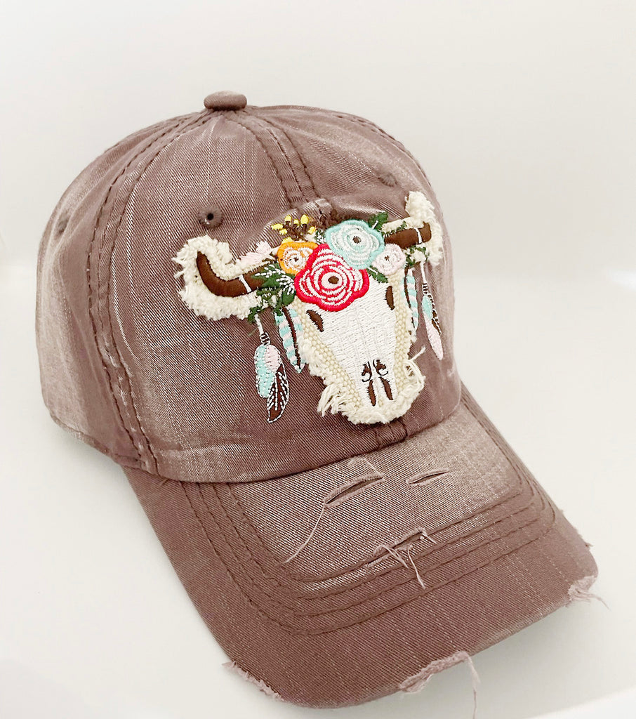 Longhorn/South Western cap /Custom Cap With Your NAME,  Personalized cap with your name / sun hat,Mother's day gift/vintage cap/