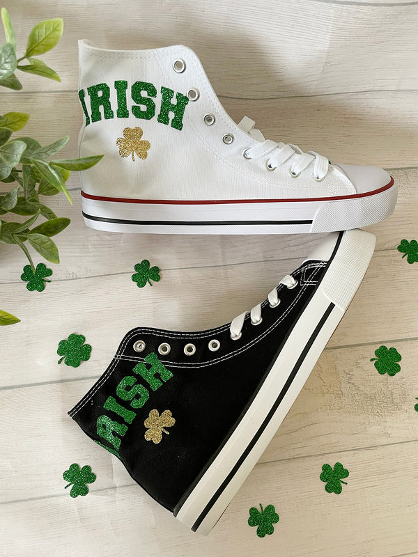 Slainte,St. Patricks day shoes , glitter shamrock shoes - irish shoes - St. Patricks day shoes