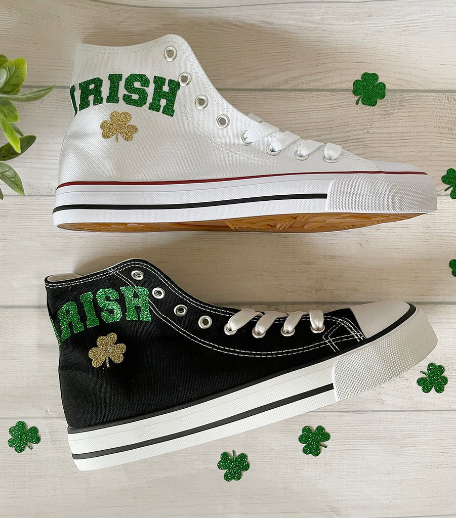 Slainte,St. Patricks day shoes , glitter shamrock shoes - irish shoes - St. Patricks day shoes