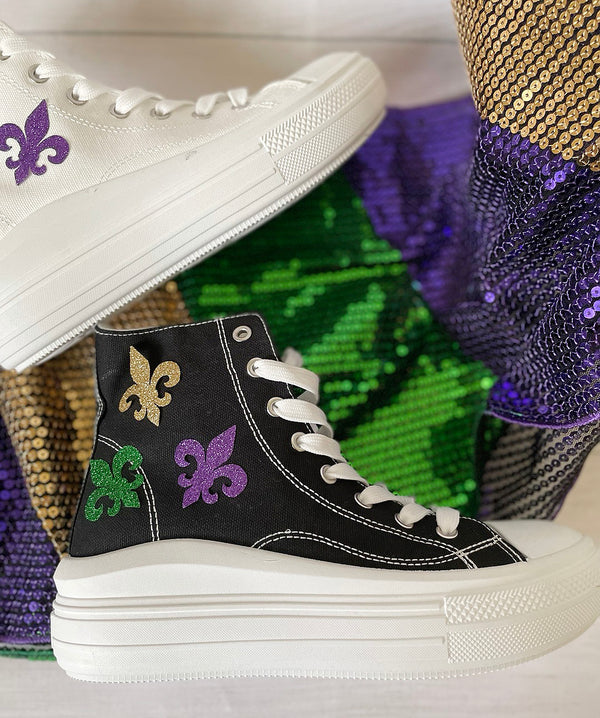 Mardi gras  sneakers /Mardi Gras fleur-de-lys Sneakers  /Mardi gras shoe