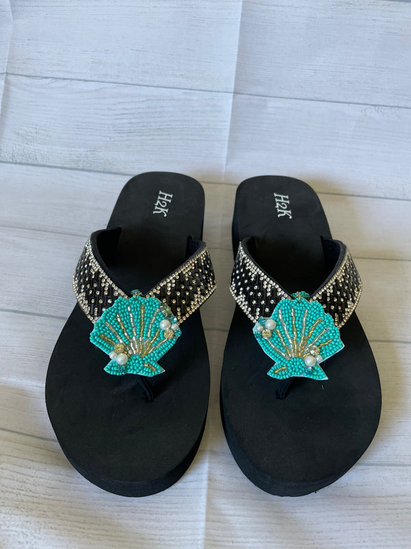 Women Flip Flop / Bling Rhinestone Sandals /Seashell,Beach,Summer Slippers
