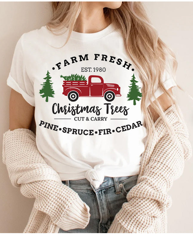 Christmas Tree Truck tshirt, Farm Fresh tshirt