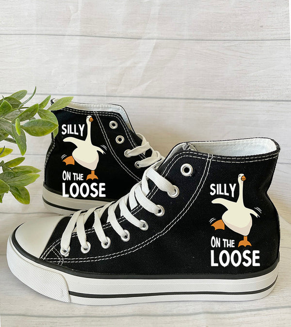 Silly goose shoes, silly goose sneakers, silly goose , funny snearkers, silly goose