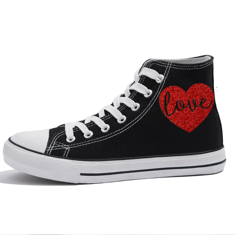 heart face glitters shoes/ smiley face sneakers