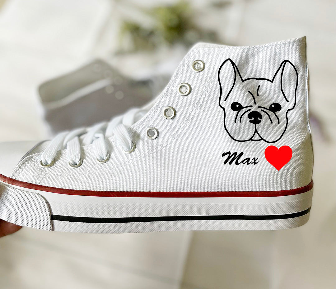 Personalized Dog Face tshirt Dog shoes Custom Dog Name sneakers Pe Sheissarashop