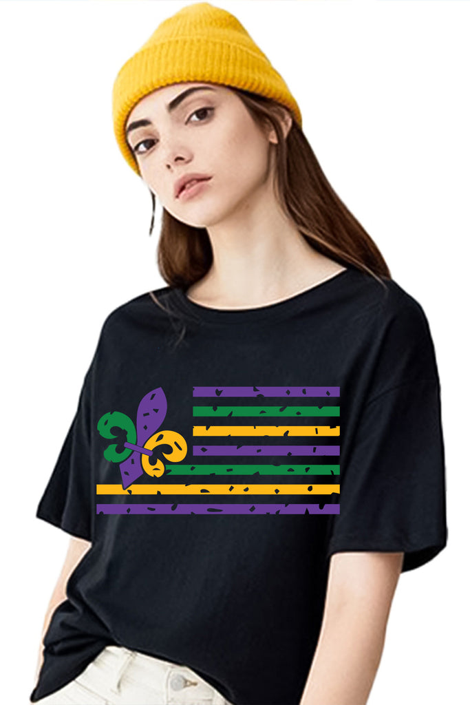 Mardi Gras tshirt  Fleur de Lis Shirt/ New Orleans Tee