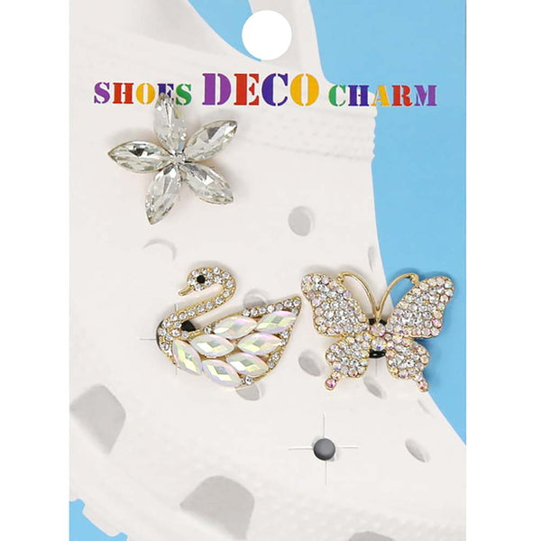Flower Butterfly Swan Shoes Deco Charms
