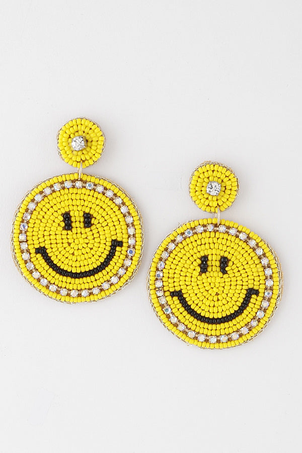 Smiley Face Bead Earrings
